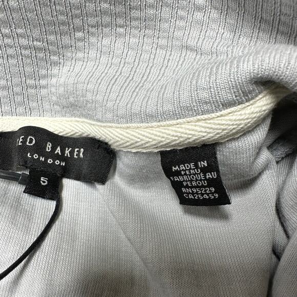 Ted Baker NWT Hvar Zip Through Cotton Blend Sweater Grey Men's Size 5 (US XL) - Picture 5 of 10